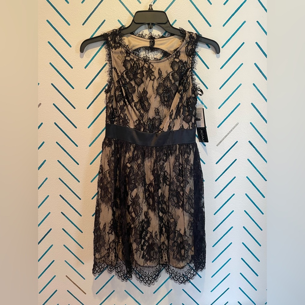 Betsy & Adam Black Lace Dress